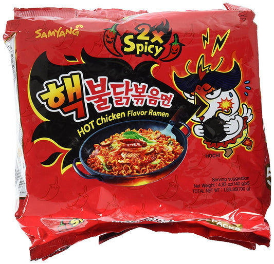 Buldak ramen (5 pack) 2x Artificial Spicy Chicken Flavor